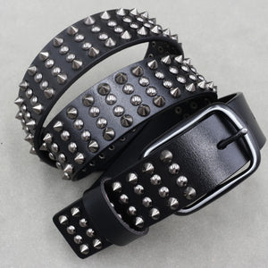 Ceinture en cuir véritable cloutée style rock - vue 14