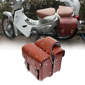 Sacoche cavalière marron pour moto - vue 5