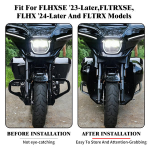Kit carénages bas chromés et sabot moteur pour Harley-Davidson Touring - vue 2
