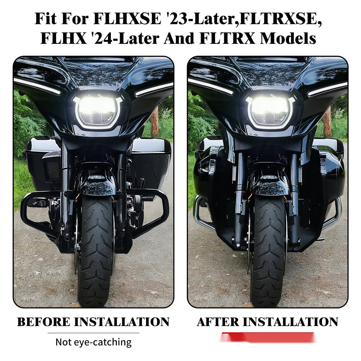 Kit carénages bas chromés et sabot moteur pour Harley-Davidson Touring - vue 2
