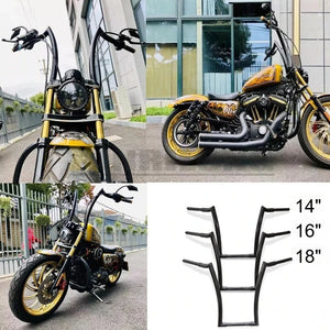 Guidon ape hanger goat horn pour Harley Sportster, Dyna, Softail et Touring - vue 4