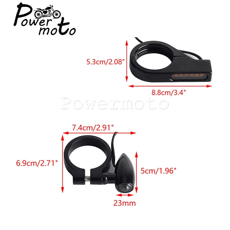 Clignotants LED de fourche 41 mm pour Harley - vue 2