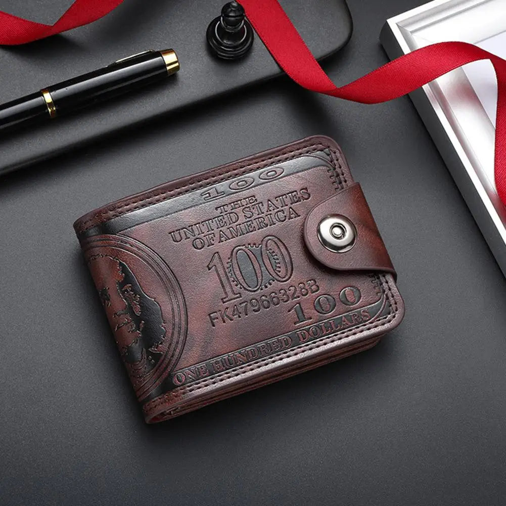 Portefeuille simili cuir motif billet de 100 dollars - vue 2