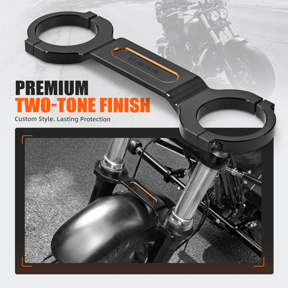 Renfort de Fourche (Fork Brace) CNC pour Harley Dyna, Street Bob, Low Rider – photo 2/9