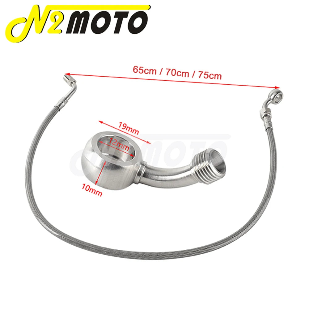 Durite de frein hydraulique tressée 65/70/75 cm, raccord banjo 45°, pour Harley-Davidson Softail Breakout, Fat Bob, Low Rider 2018 et plus