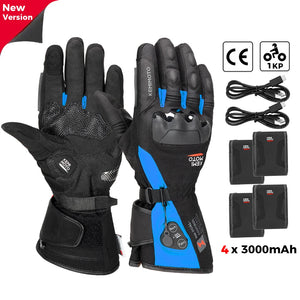 Gants moto chauffants noirs - vue sur main - vue 11