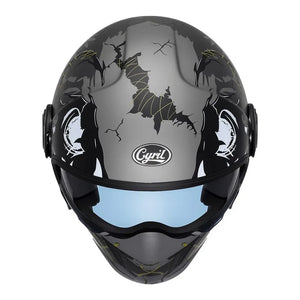Casque moto modulable rétro double écran, vue de trois quarts - vue 4