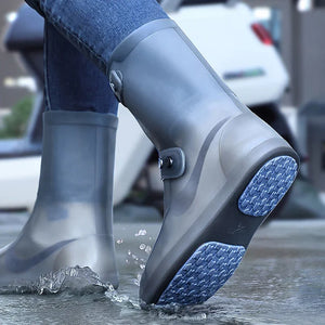 Couvre-bottes de pluie antidérapants avec pochette de rangement