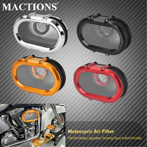 Filtre à Air avec Anneaux Décoratifs Interchangeables - Harley-Davidson Touring, Softail, Dyna, Sportster, Trike – photo 1/26