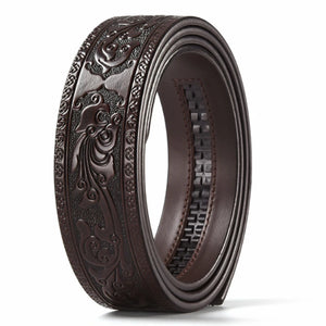 Ceinture en cuir noir à boucle automatique - vue 4