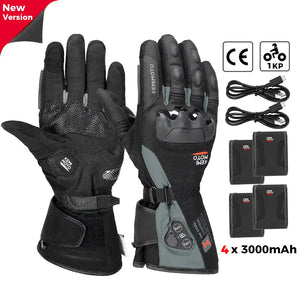 Gants moto chauffants noirs - vue sur main - vue 15