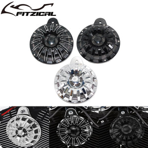 Cache de klaxon noir et chrome pour Harley-Davidson Big Twin 1991-2017 et Sportster XL - vue 1