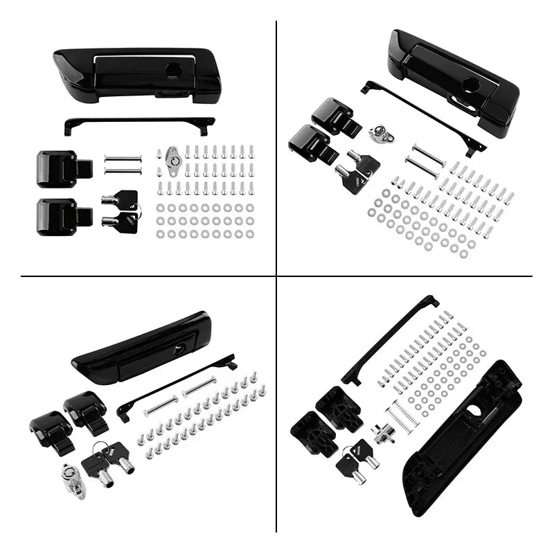 Kit de charnières et loquets noir brillant pour Tour Pack Harley Touring 2014 et plus - vue 2