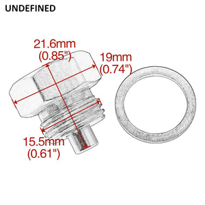 Bouchon de vidange magnétique argenté pour réservoir d'huile Harley Panhead - vue 6