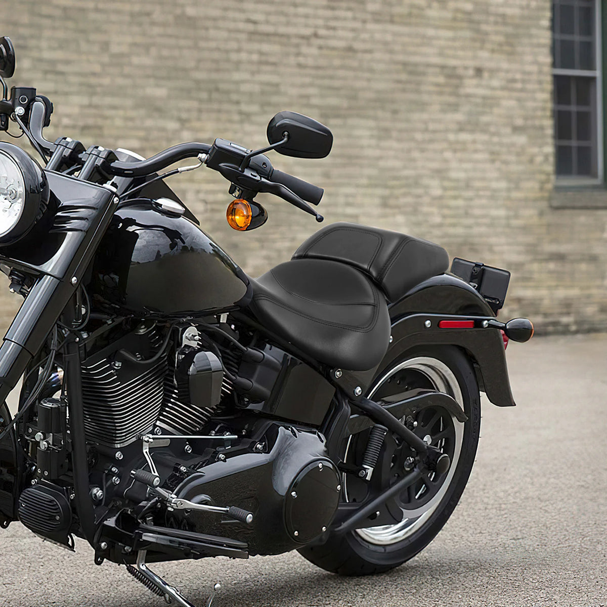 Selle conducteur/passager pour Harley-Davidson Fat Boy (2007-2017), Night Train (2006-2009), Softail Standard (2006-2007)