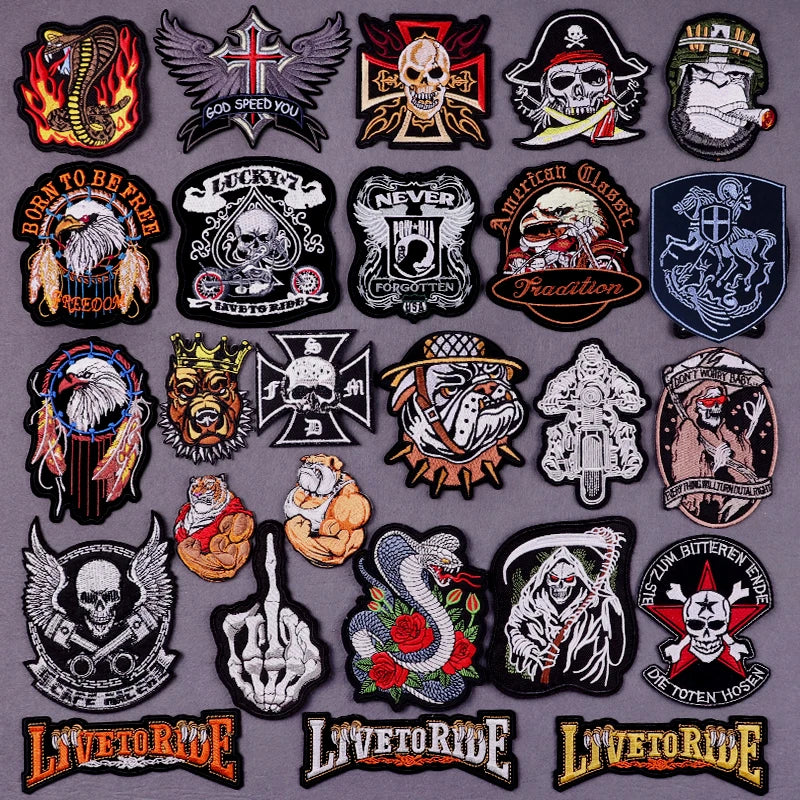 Écusson brodé style biker moto hippie punk - vue 2