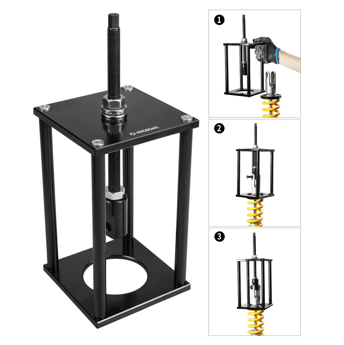 Outil compresseur de ressort d'amortisseur universel moto/ATV/UTV (60/66/72/75mm)