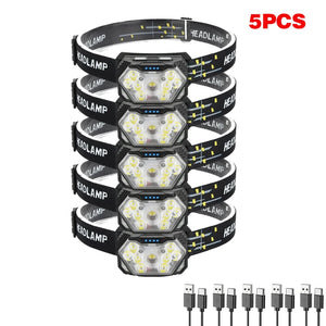 Lampe frontale LED 9 diodes, rechargeable USB, détecteur de mouvement – photo 15/15
