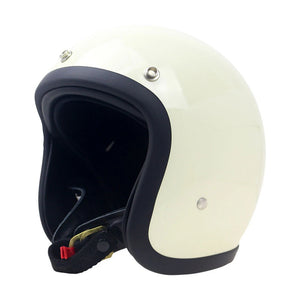 Casque moto jet rétro noir doublure cuir - vue de profil - vue 9