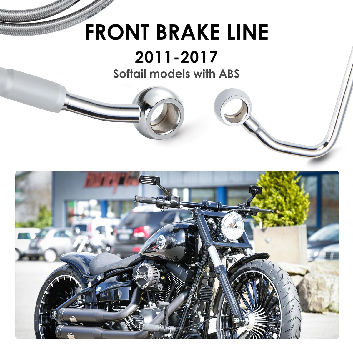 Durite de Frein Avant Supérieure Tressée Inox - Harley-Davidson Softail ABS 2011-2017 – photo 2/12