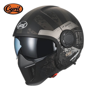 Casque moto modulable noir double écran - vue - vue 1
