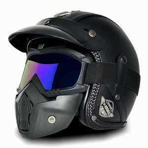 Casque Moto Vintage Ouvert en Cuir PU - Style Café Racer - vue 17