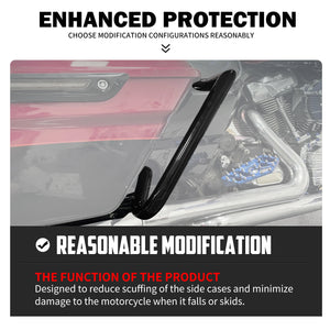 Support de protection arrière noir sur sacoche cavalière Harley - vue 3