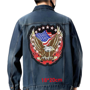 Grand écusson dorsal brodé style biker moto pour blouson - vue 27