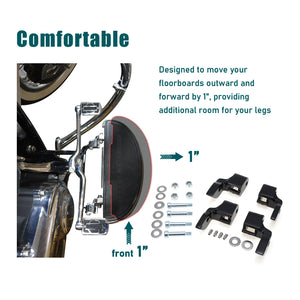 Supports de déport des marchepieds conducteur pour Harley-Davidson Softail Heritage Classic, Fat Boy, Deluxe, Cross Bones, Springer 2000-2017 – photo 5/7