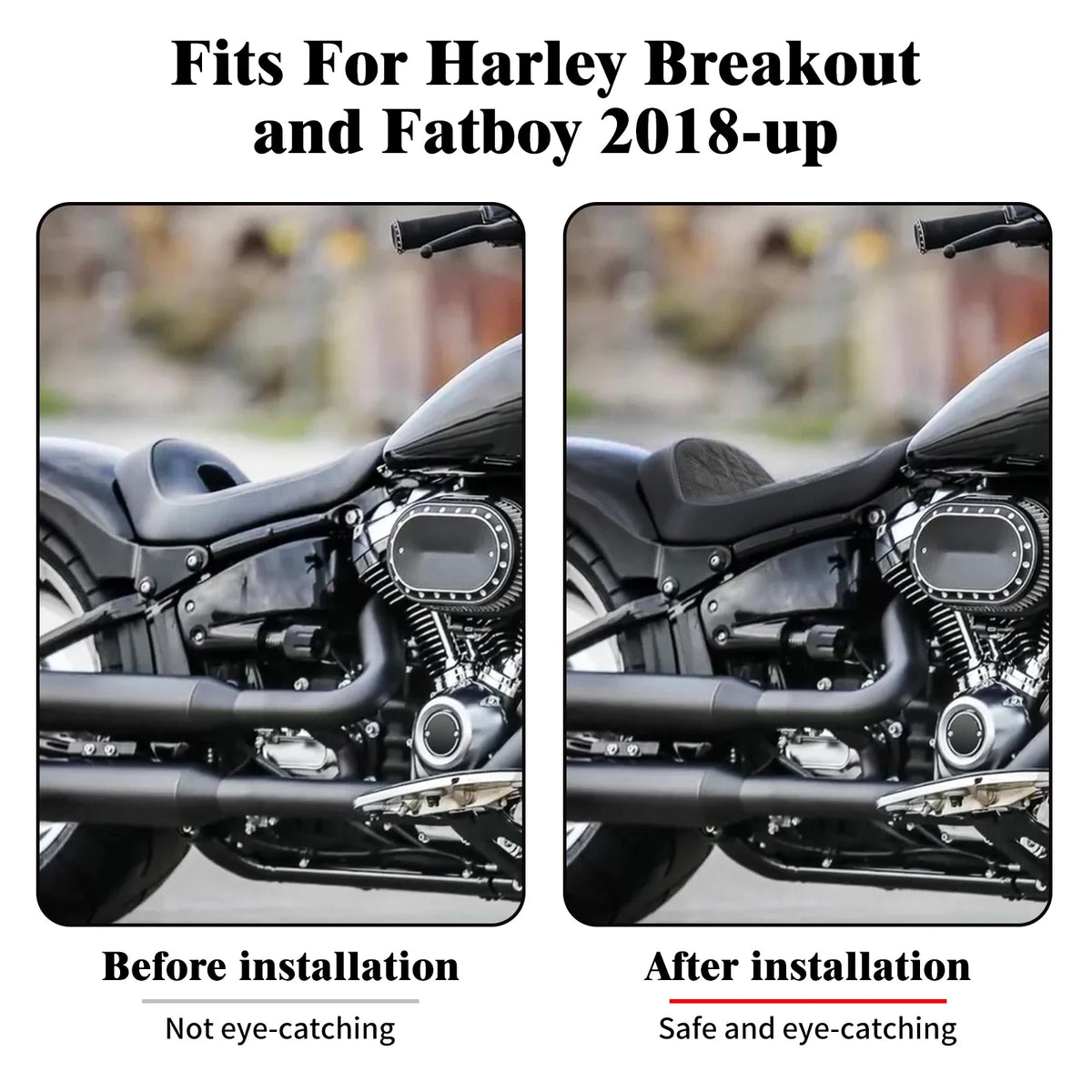 Selle solo conducteur en suédine pour Harley-Davidson Softail Breakout, Fat Boy, Fat Bob