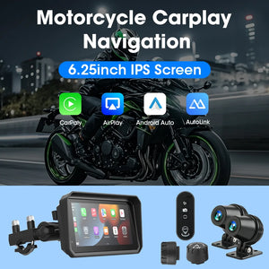 Écran GPS moto Jansite CarPlay & Android Auto 5/6,25 pouces avec DVR intégré – étanche IP67 - vue 2