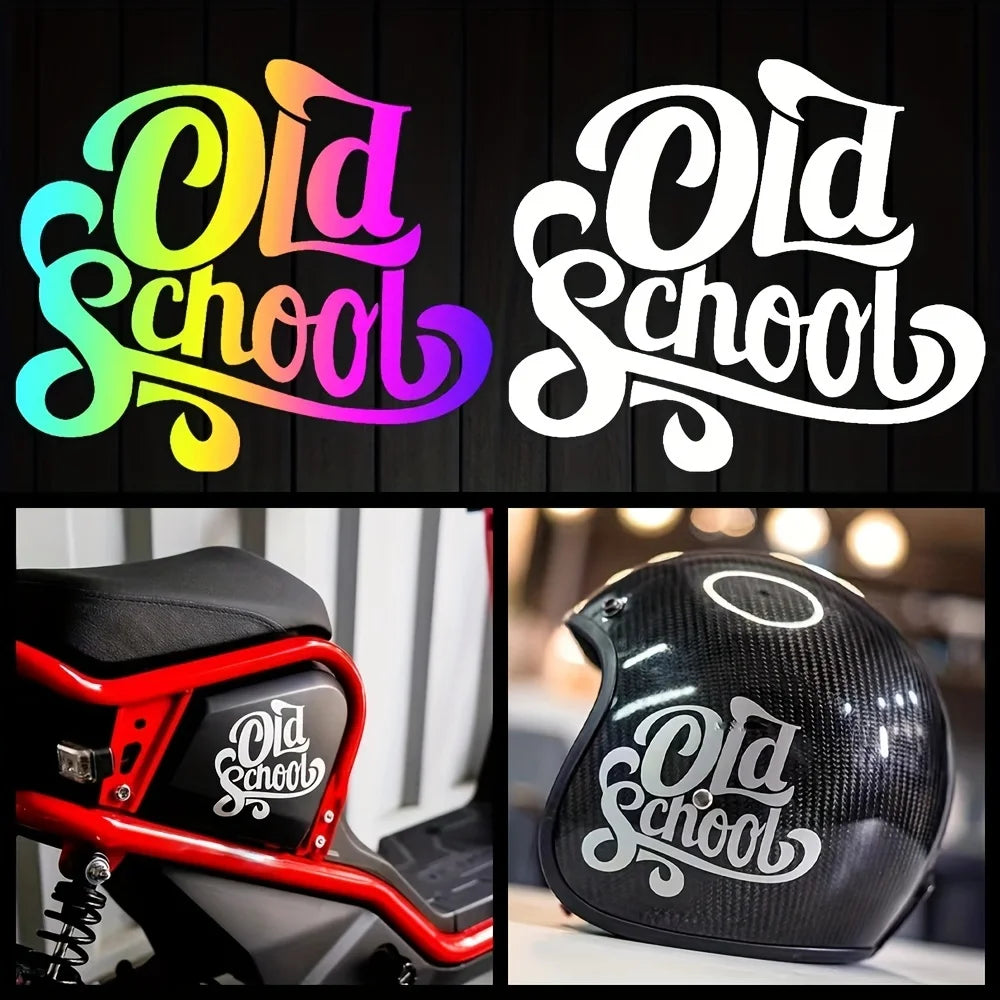 Autocollant vintage biker noir pour casque de moto - vue 2