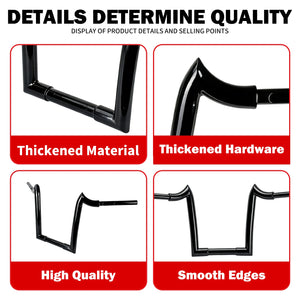 Guidon noir 14 pouces pour Harley-Davidson Touring Road Glide - vue 4