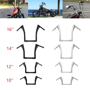 Guidon ape hanger à goussets pour Harley Softail, Dyna et Sportster - vue 1