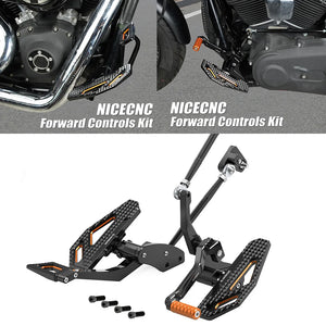 Kit commandes avancées NICECNC avec repose-pieds, frein et sélecteur pour Harley-Davidson Dyna 2000-2017 – photo 1/9
