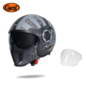 Casque moto modulable rétro, mentonnière relevée - vue 20