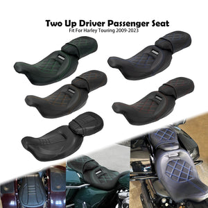 Selle biplace conducteur/passager pour Harley-Davidson Touring 2009-2024 – photo 1/11