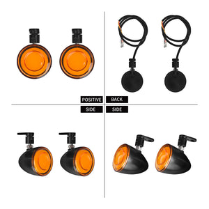 Paire de clignotants LED bullet noirs avec kit de déport pour Harley-Davidson - vue 4