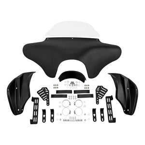 Carénage avant batwing noir avec pare-brise pour moto - vue 10
