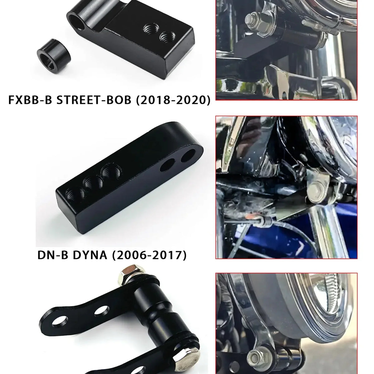 Kit de déport de phare pour Harley Sportster Dyna - vue 2