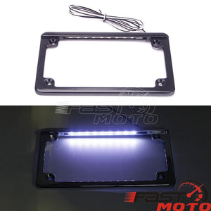 Encadrement de plaque d'immatriculation chromé avec éclairage LED pour moto - vue 10