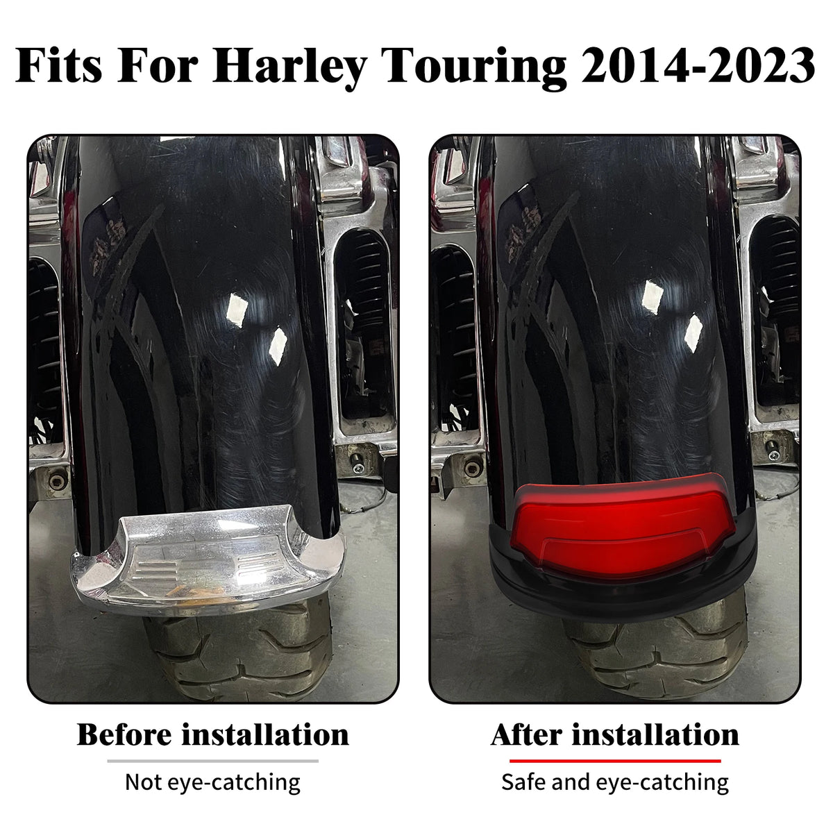 Embout de garde-boue arrière à LED pour Harley Touring 2014-2023 - vue 2