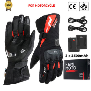 Gants moto chauffants noirs - vue sur main - vue 22