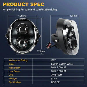 Phare LED pour Harley V-Rod - vue 5