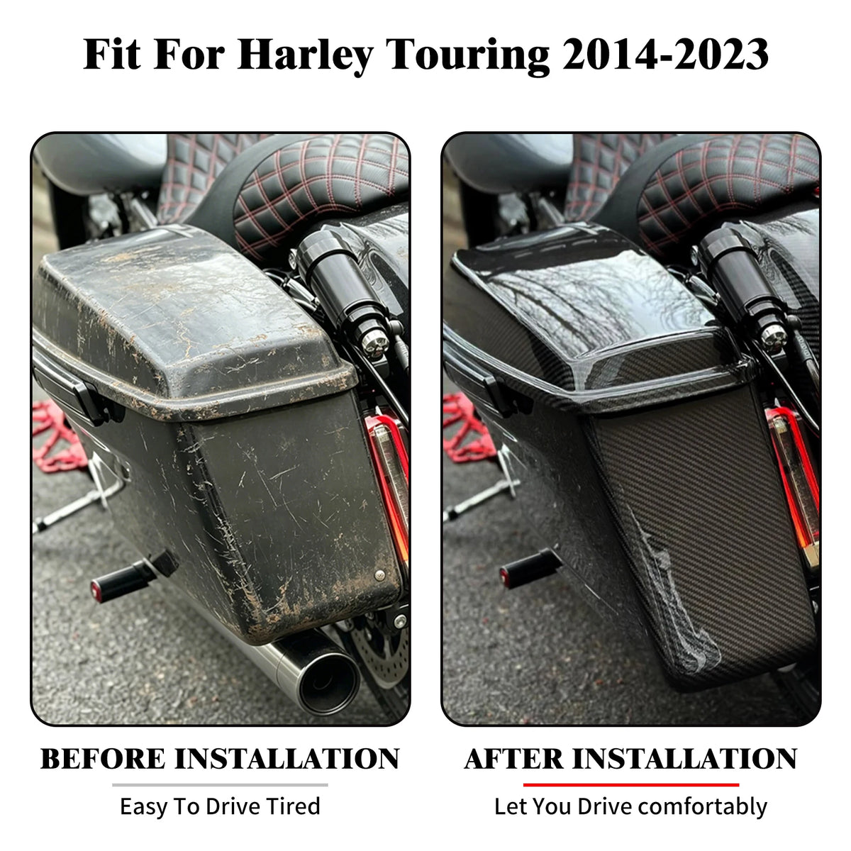 Sacoche rigide latérale texturée pour Harley-Davidson Touring - vue 2