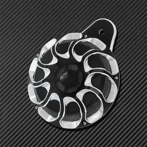 Cache-klaxon CNC noir et chromé pour Harley Big Twin et Sportster - vue 2