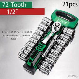 Coffret de Clés à Cliquet 72 Dents 1/4", 3/8" et 1/2" Réversibles – photo 9/9
