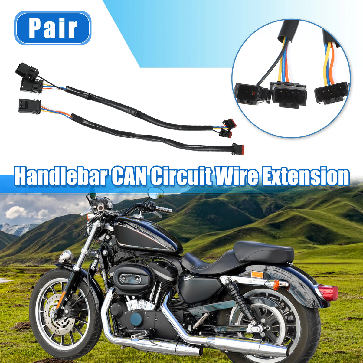 Rallonge de câblage guidon CAN-Bus (10/12/14 pouces, paire) pour Harley-Davidson Softail, Touring