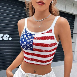 Crop top drapeau USA dos nu - vue 2