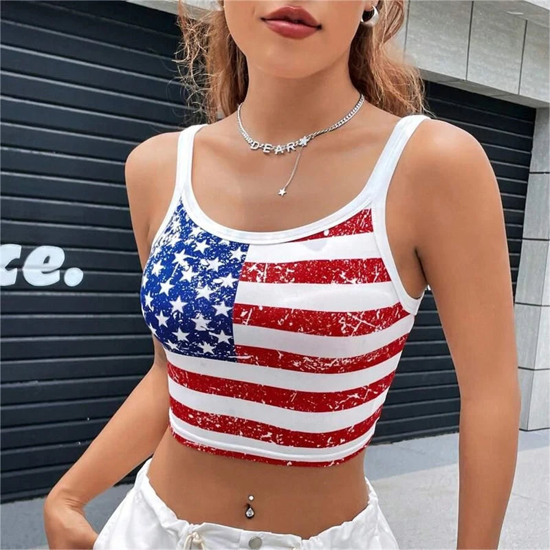 Crop top drapeau USA dos nu - vue 2